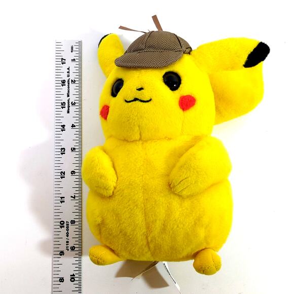 Pokemon Pikachu Plush 9" Detective Hat Plush Stuffed Animal 2019 Nintendo - Picture 4 of 4